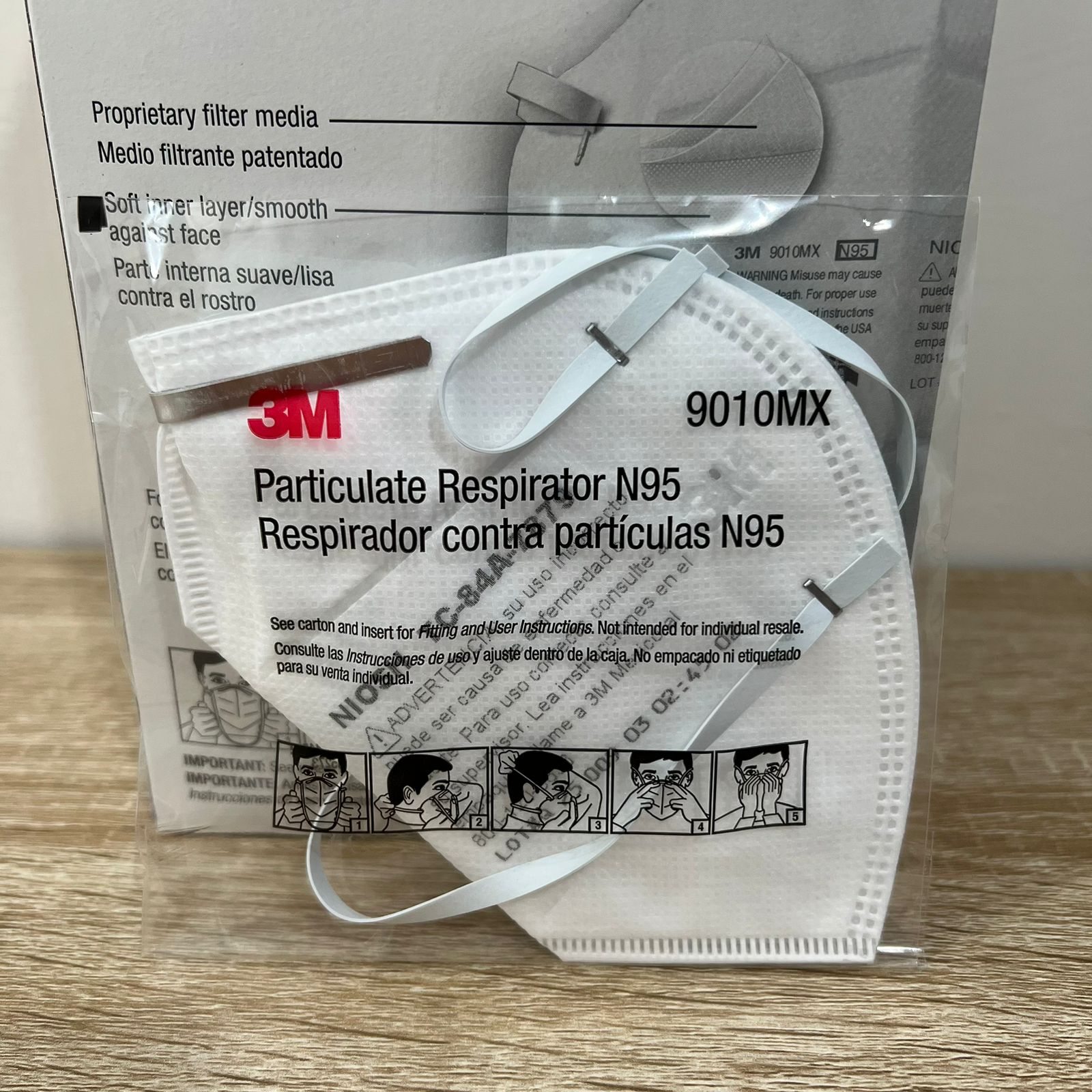 MASCARILLA MODELO 9010 3M SIN VÁLVULA